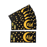 10 Bag Paper Envelopes, Rectangle with Eid Mubarak Word, Black, 13x18x0.05cm, Usable: 80x180mm, 6pcs/bag