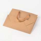 10 pc Rectangle Kraft Paper Bags, Gift Bags, Shopping Bags, Brown Paper Bag, with Nylon Cord Handles, BurlyWood, 32x28x11.5cm