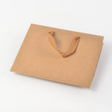 10 pc Rectangle Kraft Paper Bags, Gift Bags, Shopping Bags, Brown Paper Bag, with Nylon Cord Handles, BurlyWood, 22x18x10cm