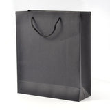 10 pc Rectangle Kraft Paper Bags, Gift Bags, Shopping Bags, with Nylon Cord Handles, Black, 20x15x6cm