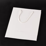 10 pc Rectangle Cardboard Paper Bags, Gift Bags, Shopping Bags, with Nylon Cord Handles, White, 33x28x10cm