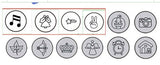 Craspire Iron Metal Stamps, Mixed Patterns, Platinum, 65.5x10mm, 12pcs/box