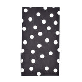 100 pc Polka Dot Pattern Eco-Friendly Kraft Paper Bags, Gift Bags, Shopping Bags, Rectangle, Black, 24x13x8cm