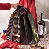 1 Bag Magibeads 2 Sets 2 Style Rectangle Paper Wine Bottle Cover Bag Decoration, with Handle, Mixed Color, 350x120x4mm, Unfold: 350x120x100mm, 4pcs/set, 1 set/style