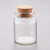 50 pcs Glass Bead Containers, with Cork Stopper, Wishing Bottle, Clear, 3x4cm, Capacity: 15ml(0.5 fl. oz)