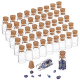 1 Bag 50pcs Mini Glass Bottles, 1.5ml Small Jars with Cork Stoppers Wish Favor Bottles Storage Container for Spell Jar Wedding Decoration Home Party Favors, 18x10mm
