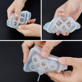 DIY Silicone Molds, Resin Casting Molds, For UV Resin, Epoxy Resin Jewelry Making, White, 72~82x60~71x3mm, 4pcs/set