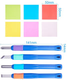 Craspire Rubber Stamps, Square, Mixed Color, 50x50x10mm, 6pcs/set, Plastic Chisel Tools Set: 141x14mm, 4pcs/set, 1set