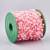 1 Roll Plastic Imitation Pearl Beaded Trim Garland Strand, Great for Door Curtain, Wedding Decoration DIY Material, Pink, 3~8mm, about 60m/roll