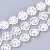 1 Roll Plastic Imitation Pearl Beaded Trim Garland Strand, Great for Door Curtain, Wedding Decoration DIY Material, Flower, Creamy White, 10x3mm, 10yards/roll