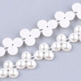 1 Roll Plastic Imitation Pearl Beaded Trim Garland Strand, Great for Door Curtain, Wedding Decoration DIY Material, Creamy White, 11x3mm, 10yards/roll