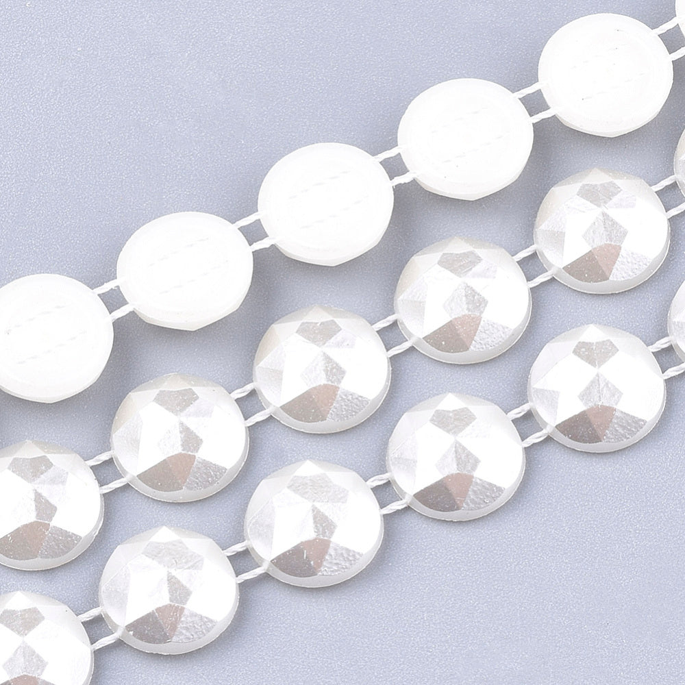 10mm White Pearl String Half Beads for Wedding, Jewelry Making, Crafting 10  Yds