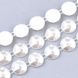 1 Roll Plastic Imitation Pearl Beaded Trim Garland Strand, Great for Door Curtain, Wedding Decoration DIY Material, Faceted, Half Round, Creamy White, 10x4mm, 10yards/roll