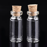 20 pcs Glass Jar Glass Bottles Bead Containers, with Cork Stopper, Wishing Bottle, Clear, 30x13mm, Hole: 7mm, Capacity: 4ml(0.13 fl. oz)