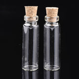20 pcs Glass Jar Glass Bottles Bead Containers, with Cork Stopper, Wishing Bottle, Clear, 12x40mm, Hole: 6.5mm, Capacity: 5ml(0.17 fl. oz)
