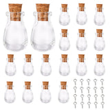 1 Bag 20Pcs Oval Tiny Wishing Bottle Charms Clear glass mini Bottles Jar with Cork Stopper Bead Container Wish Vial & 20pcs Eye Pin Peg Bails for DIY Jewellery Charms Making Crafts Party Decor
