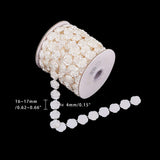 10 Yards Flower Beaded String Chain Trims ABS Plastic Imitation Pearl Garland Strand Rose Pearls Sew On Trims for Wedding Party Decoration Sewing Trims Cake Decoration (0.5 Wide)
