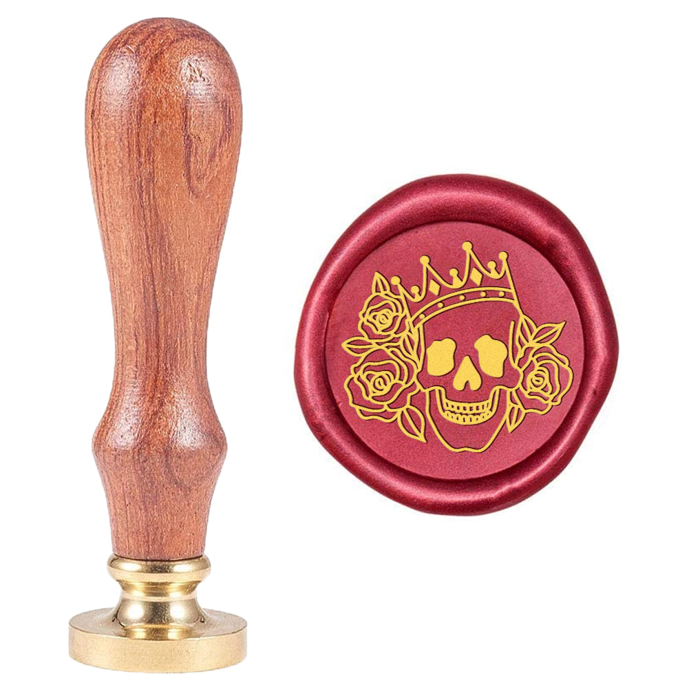Skull with Rose & Crown Pattern Wax Seal Stamp