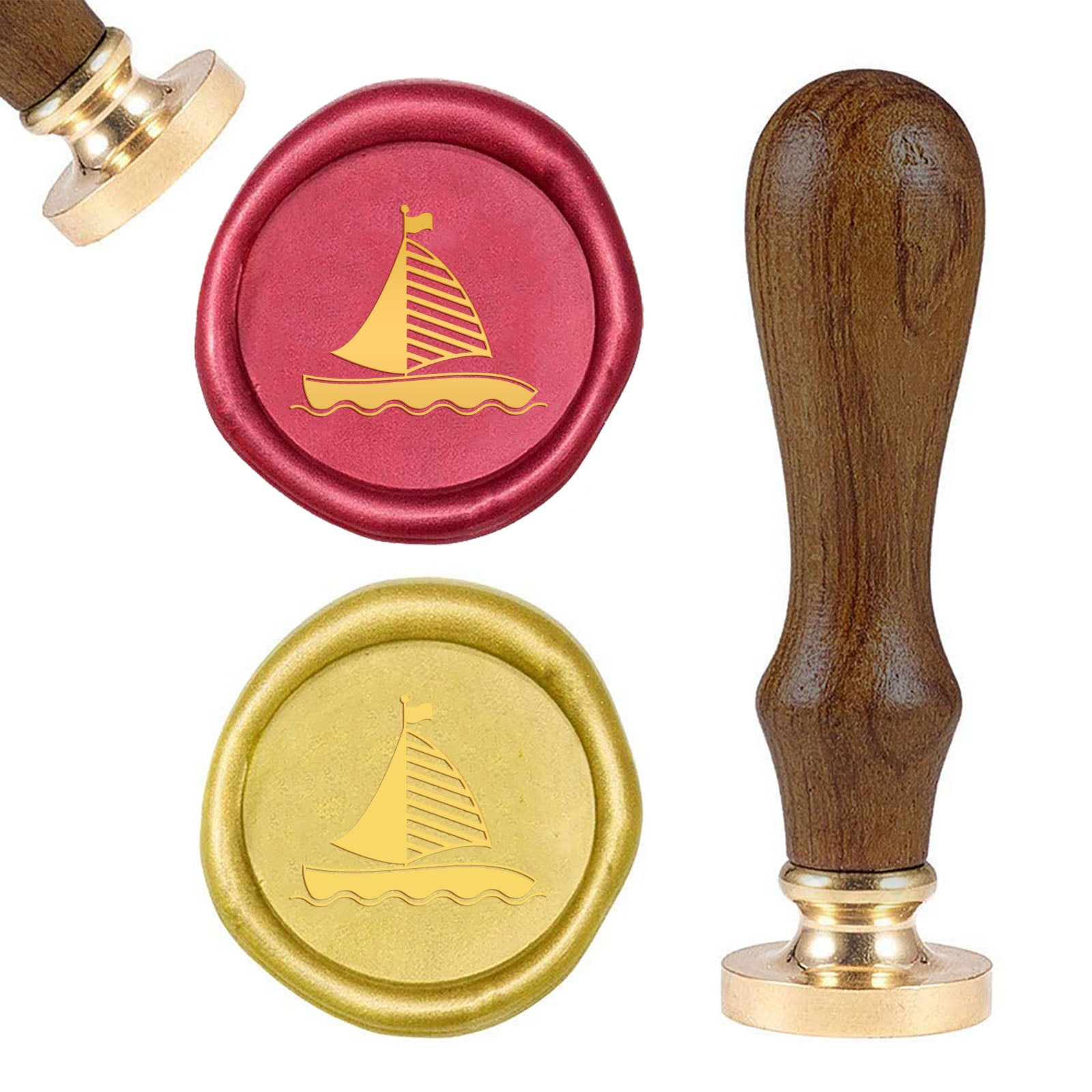 Ship Wood Handle Wax Seal Stamp