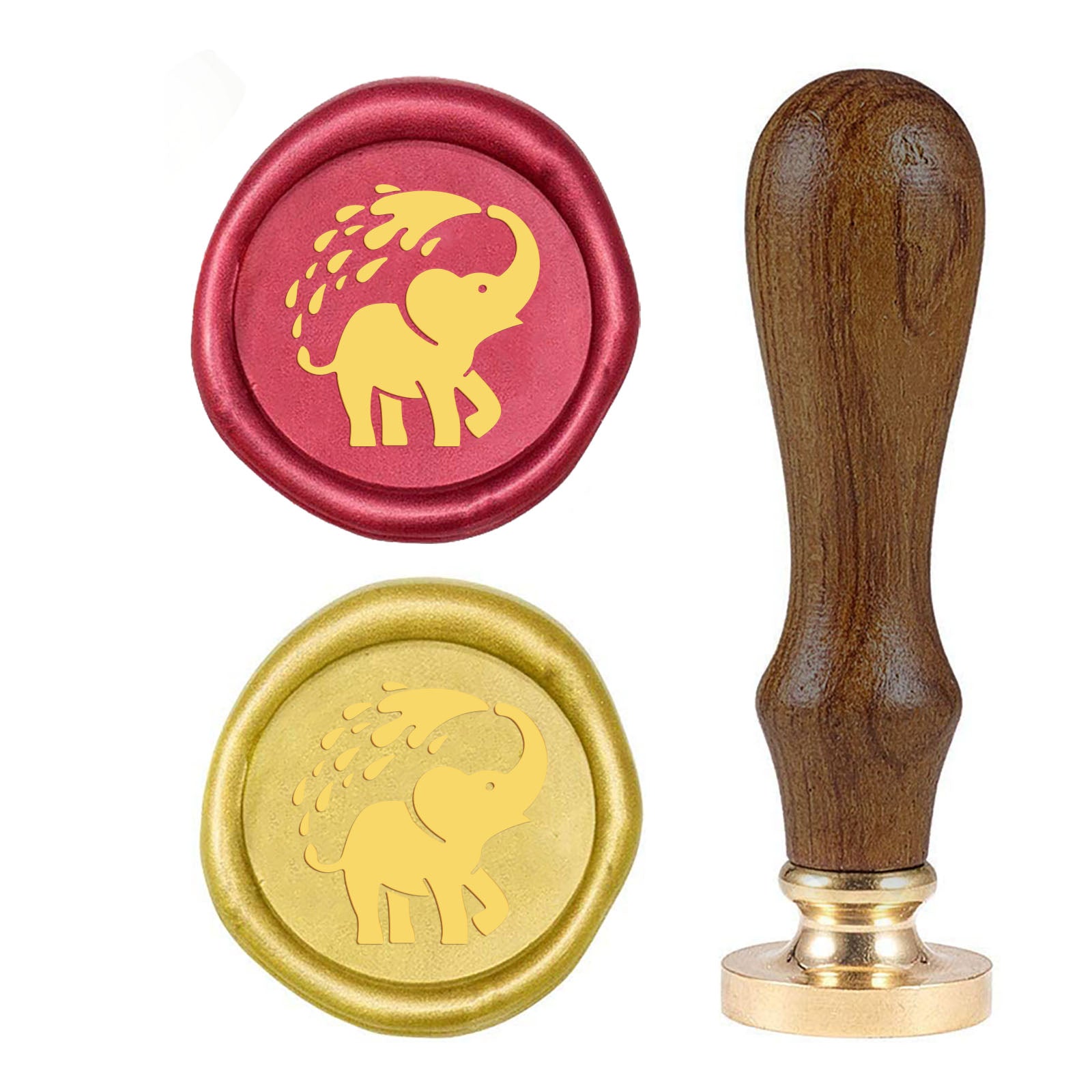 Elephant Wood Handle Wax Seal Stamp