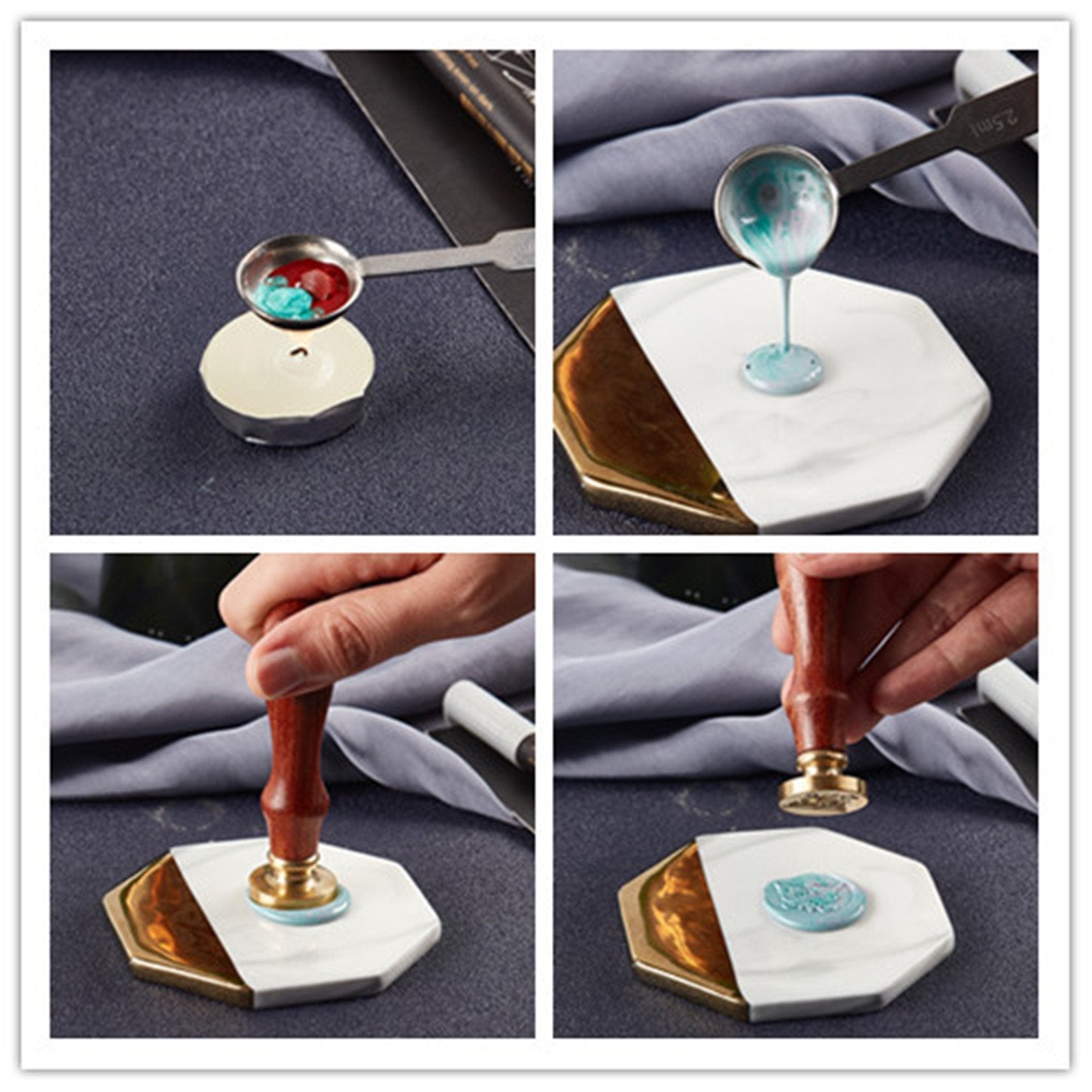 Iris Wood Handle 3D Wax Seal Stamp