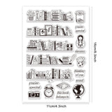 Craspire TPR Stamps, with Acrylic Board, for Imprinting Metal, Plastic, Wood, Leather, Book Pattern, 16x11cm