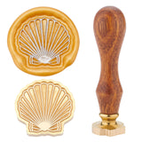 Shell Shaped Wood Handle Wax Seal Stamp