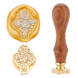 Rose Shaped Wood Handle Wax Seal Stamp