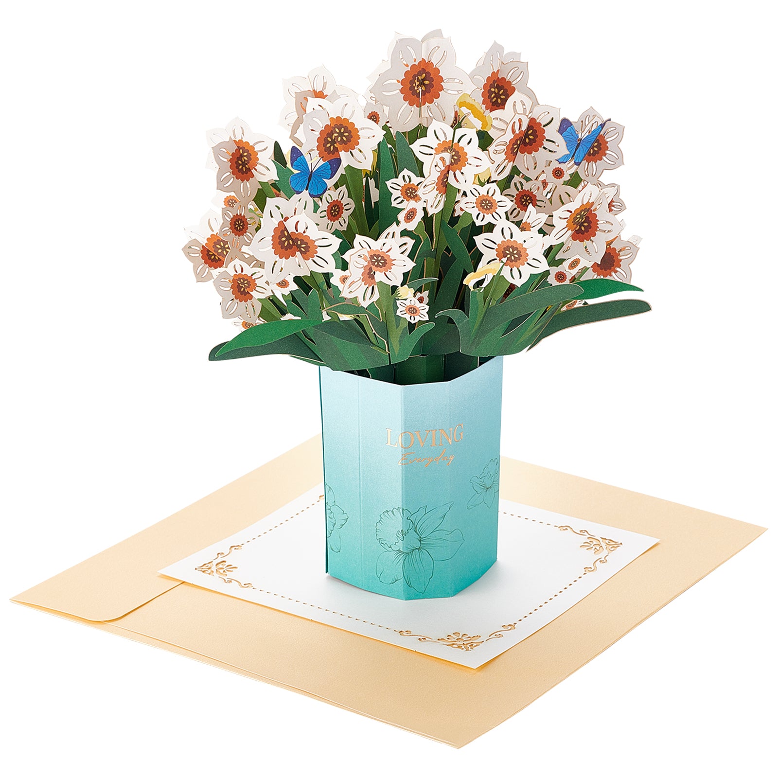 Pop Up Cards Flowers 3D Paper Pop Up Cards,3D Greeting Card Birthday Pop Up Card with Paper & Envelope, Forever Flower Bouquet for Mother's Day, Thank You, Valentine's Day