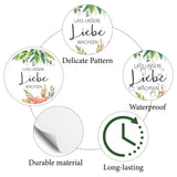 Craspire PVC Wedding Round Stickers, for Guest gift sticker, Colorful, Floral Pattern, 30x20x0.03cm, Sticker: 4.5cm in diameter, about 24pcs/sheet, 8 sheets/set.