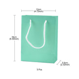 5 pc Kraft Paper Bags, with Handles, Gift Bags, Shopping Bags, Rectangle, Aquamarine, 16x12x5.9cm