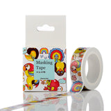 Craspire Adhesive Paper Tape, for Card-Making, Scrapbooking, Diary, Planner, Envelope & Notebooks, Animal Pattern, 15x0.2mm, 10m/roll
