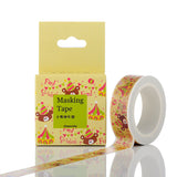 Craspire Adhesive Paper Tape, for Card-Making, Scrapbooking, Diary, Planner, Envelope & Notebooks, Bear Pattern, 15x0.2mm, 10m/roll