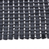 1 pc Aluminum Beaded Trim Mesh Ribbon Roll, for DIY Jewelry Craft Making, Black, 19-1/4~19-3/4 inch(490~500mm)