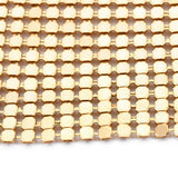 1 pc Aluminum Beaded Trim Mesh Ribbon Roll, for DIY Jewelry Craft Making, Champagne Gold, 19-1/4~19-3/4 inch(490~500mm)