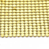 1 pc Aluminum Beaded Trim Mesh Ribbon Roll, for DIY Jewelry Craft Making, Light Gold, 19-1/4~19-3/4 inch(490~500mm)