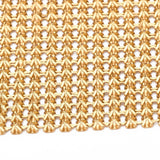 1 pc Aluminum Beaded Trim Mesh Ribbon Roll, for DIY Jewelry Craft Making, Gold, 19-1/4~19-3/4 inch(490~500mm)