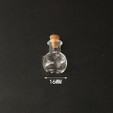 100 pcs Mini High Borosilicate Glass Bottle Bead Containers, Wishing Bottle, with Cork Stopper, Round, Clear, 2.3x1.6cm