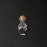 100 pcs Mini High Borosilicate Glass Bottle Bead Containers, Wishing Bottle, with Cork Stopper, Round, Clear, 2.3x1.4cm