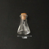 100 pcs Mini High Borosilicate Glass Bottle Bead Containers, Wishing Bottle, with Cork Stopper, Clear, 2.4x1.6cm