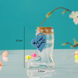 20 pcs Boot-Shaped Glass Empty Wishing Bottle, with Cork Stopper & Random Style Paper Tags & Jute Twine, for DIY Craft Making, Clear, 5.9x8.3cm