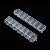 30 Pair Plastic Bead Containers, Flip Top Bead Storage, Jewelry Box for Nail Art Decoration, Rectangle, 7 Compartments, about 3.3cm wide, 15.5cm long, 1.8cm high