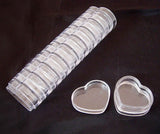 30 pcs Heart Shape Plastic Beads Storage Container, Clear, 3.1x3.7x1.8cm, Capacity: 3ml(0.1 fl. oz)