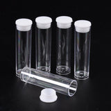 200 pcs Clear Tube Plastic Bead Containers with Lid, 15mm wide, 55mm long, Capacity: 3ml(0.1 fl. oz)
