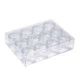 8 pcs Plastic Bead Containers, 12 Compartments, about 16cm long, 12.4cm wide, 3.9cm high, Capacity: 15ml(0.5 fl. oz)