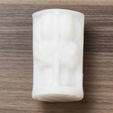 5PCS Embossed Pillar DIY Candle Silicone Molds, for Scented Candle Making, White, 6.3x6.5x11.2cm, Inner Diameter: 4x2.2cm