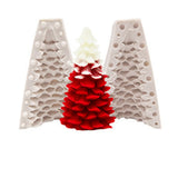 2 Set 3D Christmas Tree DIY Candle Two Parts Silicone Molds, for Xmas Tree Scented Candle Making, Bisque, Assembled: 7x6.7x10.8cm, Inner Diameter: 5.6x9.5cm