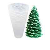 2PCS 3D Christmas Tree DIY Candle Silicone Molds, for Xmas Tree Scented Candle Making, White, 7.5x14.2cm, Inner Diameter: 6.5x13.1cm