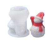 2PCS 3D Christmas Snowman DIY Candle Silicone Molds, for Scented Candle Making, White, 6.8x8.7x10cm, Inner Diameter: 9.5x7.3x5.2cm