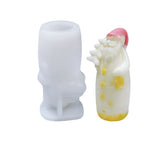 2PCS 3D Christmas Santa Claus DIY Candle Silicone Molds, for Scented Candle Making, White, 5x5.3x10.6cm, Inner Diameter: 10x4.6x3.9cm